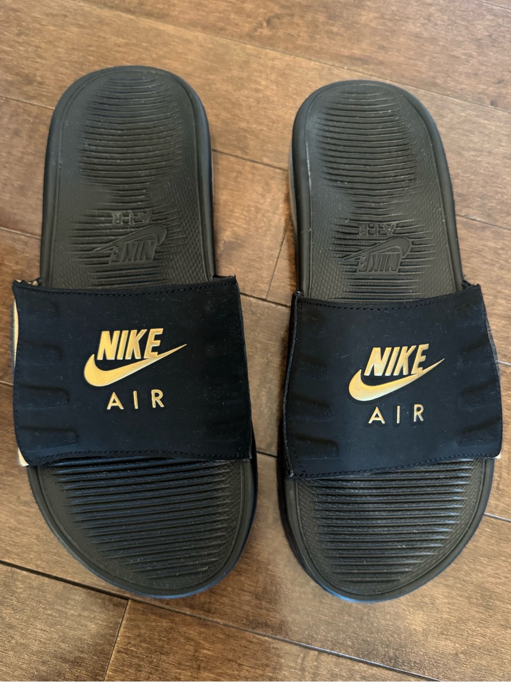 Nike Air Max Camden Slides Black and Metallic Gold